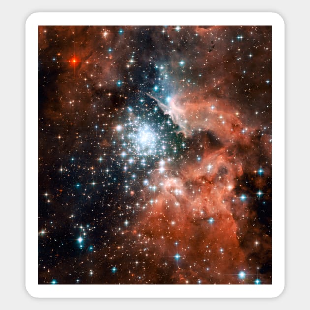 Starbith region in nebula NGC 3603 (C003/7510) Sticker by SciencePhoto